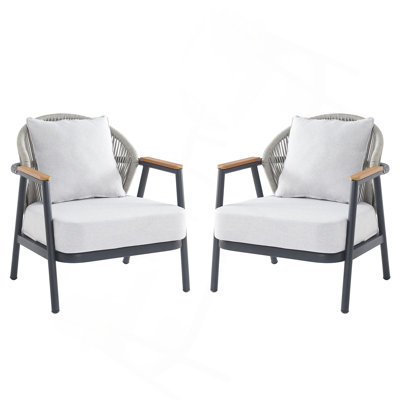Ensemble de 2 fauteuils club en corde Orla
