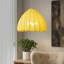Lustre en forme de dôme de fleur jaune à 4 lumières E12 avec tige réglable de 70,87 po, à intensité variable, certifié ETL