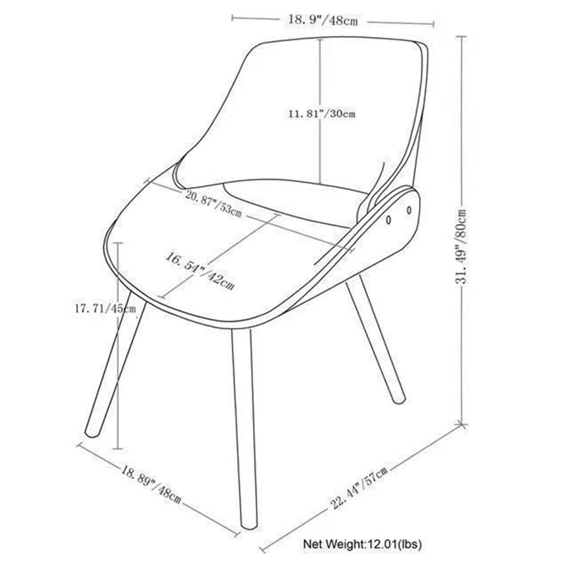 Malden - Chaise en bois cintré avec dossier en bois - Bleu, Bleu, Marron foncé