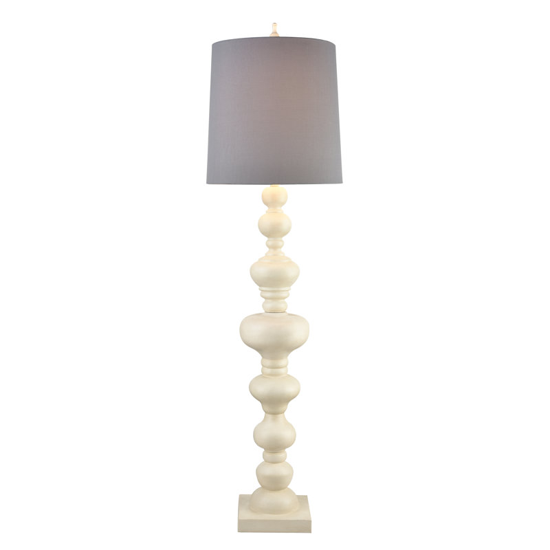 Meymac 74'' High 1-Light Floor Lamp - Matte White, White, Gray