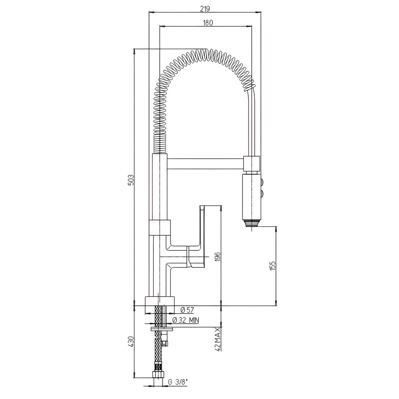 Piralla Ovo Pull Down Kitchen Faucet, Brushed Nickel