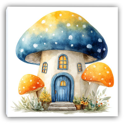 «Whimsical Mushroom Cottage», art mural sur toile tendue