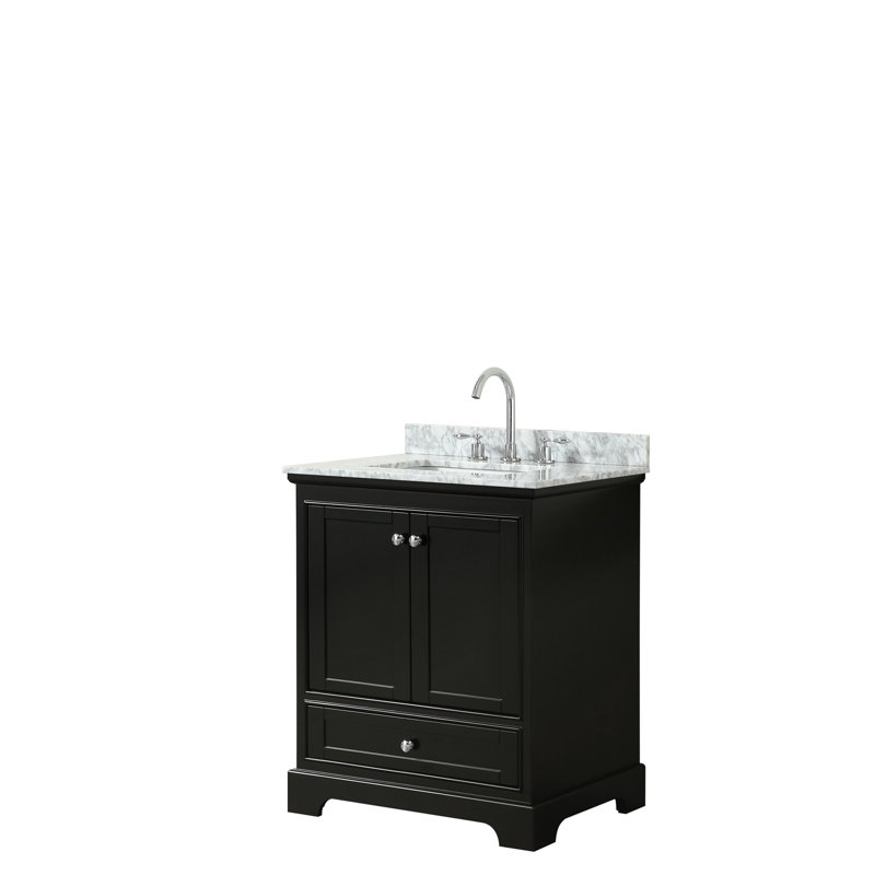 Ensemble de meuble-lavabo simple 30 po Deborah, Espresso foncé / chrome poli