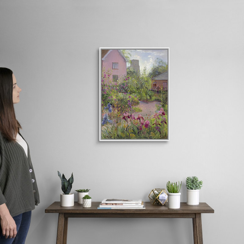 «Herb Garden at Noon» par Timothy Easton - reproduction d'art sur toile, H 26 po x l 20 po x P 1,75 po, Cadre flottant blanc