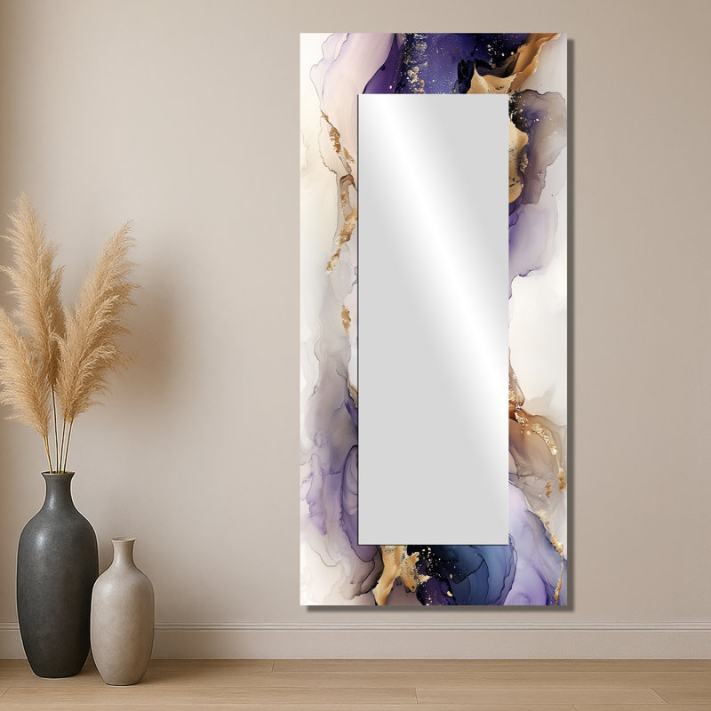 Dissous les limites de Geod et de marbre I - Miroir à peinture murale, impression sur métal, 28 po x 60 po