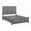 Grand lit plateforme en métal avec rangement - Finition grise Aucun sommier tapissier requis (63,5 po x 84,5 po x H 57,5 po)