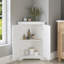 Armoire de plancher au sol avec 2 portes et tablettes réglables, armoire de rangement étroite autoportante, armoire de rangement en coin