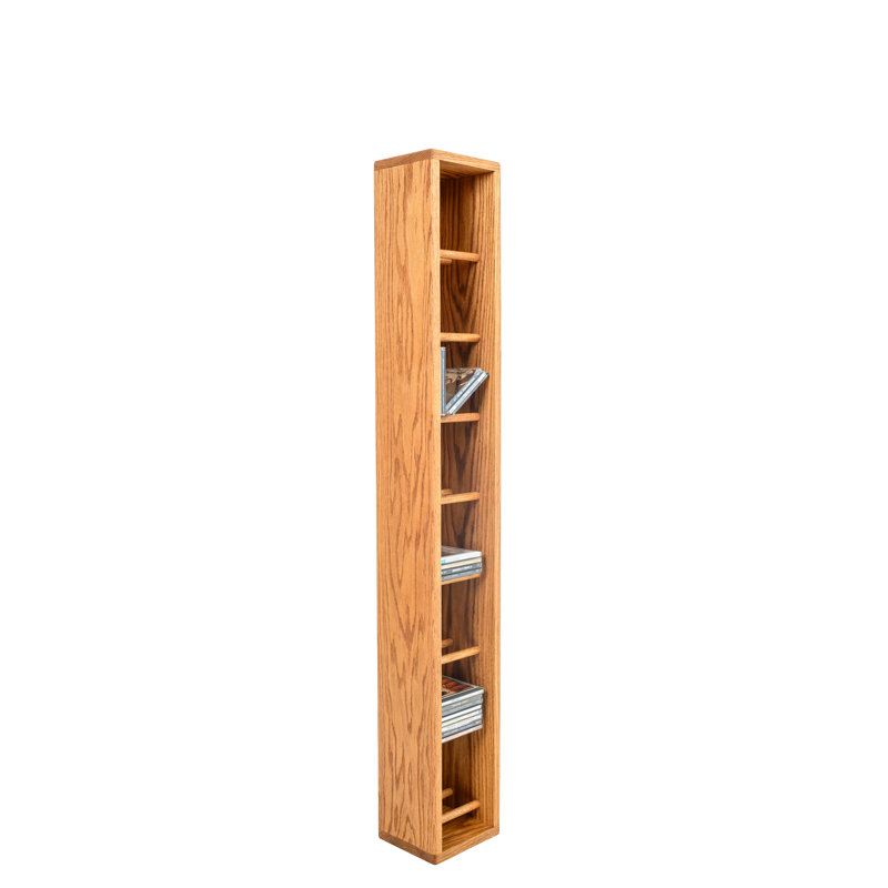 Dowel-Style Wooden CD Rack - 06W Series, Clear, 52" H x 7.25" W x 6.5" D