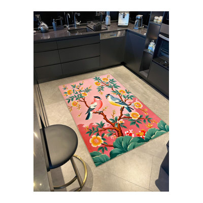 Tapis rose lavable à la machine Paris