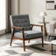 Upholstered Linen and Faux Sheepskin Armchair