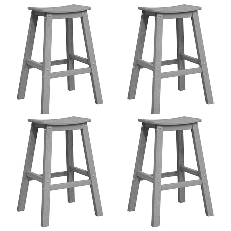 Garden Bar Set HDPE Outdoor Furniture Terrace Patio Modern Pieces Deck, Light Grey