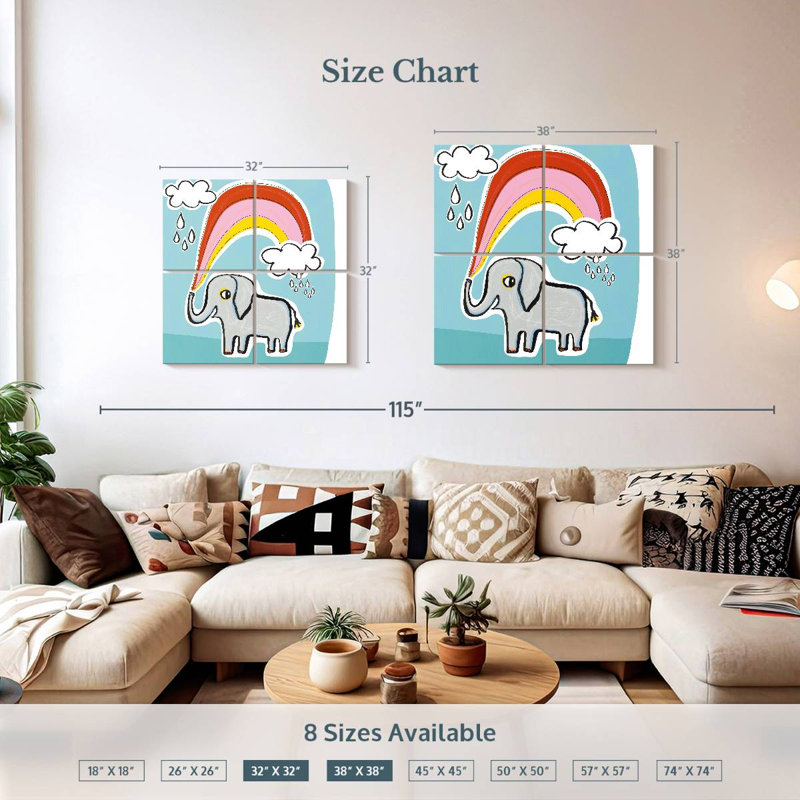 Ashelle Wild About You Elephant, H 32 po x l 32 po