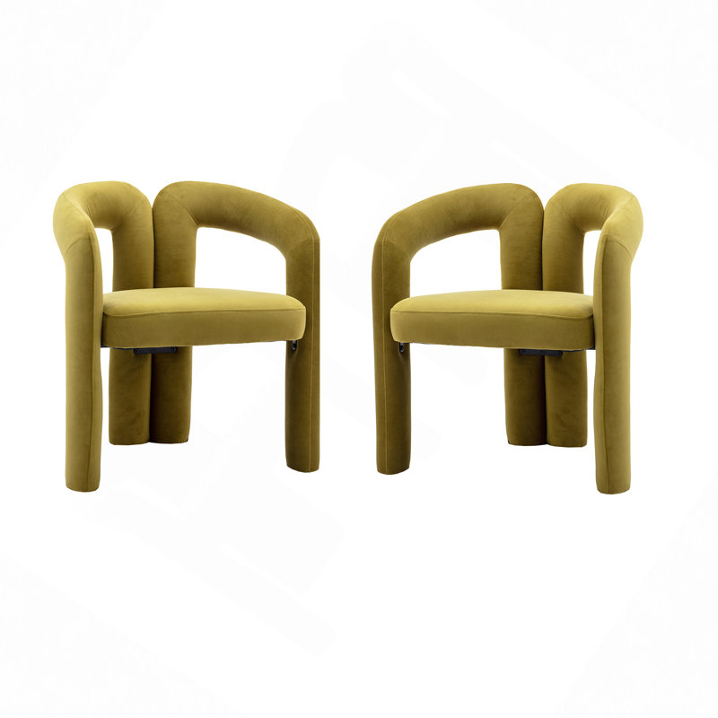 Keyt 16.54'' H Upholstered Armchair, Olive Velvet, 27.95" H x 25.2" W x 19.88" D