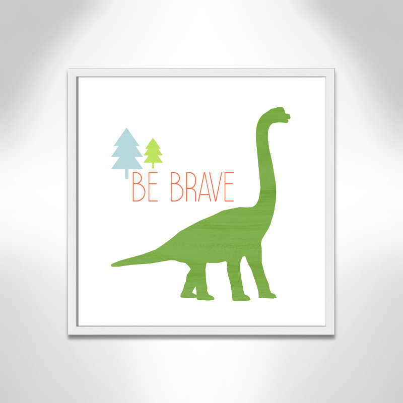Dino Brave 1 ', art encadré, 22.5" H x 22.5" W x 1.18" D, Encadré de boîte blanc