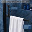 Porte de douche pivotante semi-sans cadre noir mat, verre trempé de 1/4 po, largeur réglable, installation réversible