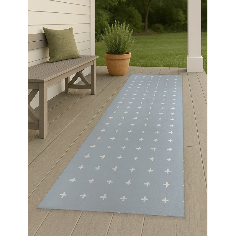 Tapis d'extérieur antidérapant Criss, Tapis de couloir 2 pi 6 po x 8 pi