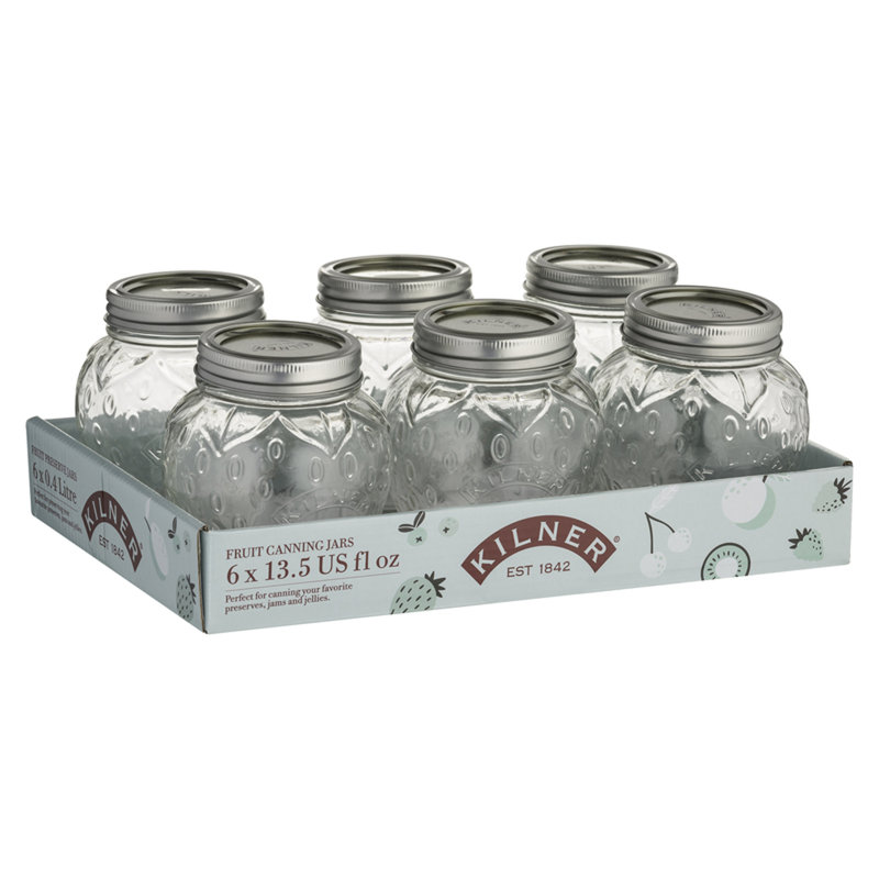 Kilner Regular Mouth Canning Jar 8.5 Oz, 4.55" H x 12.3" W x 8.45" D