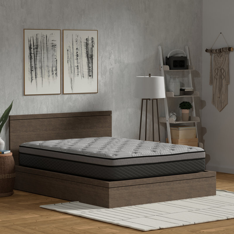 Très grand matelas de 12 pouces avec ressorts ensachés, couches de mousse à soulagement adaptatif pour une isolation exceptionnelle des mouvements, bord au soutien, confort respirant pour la nuit, plateau tricoté 3/4 po, mémoire 1/2 po, gel 1 po 1, 8 po