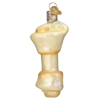 Old World Christmas Glass Blown Ornament for Christmas Tree, Rawhide Bone
