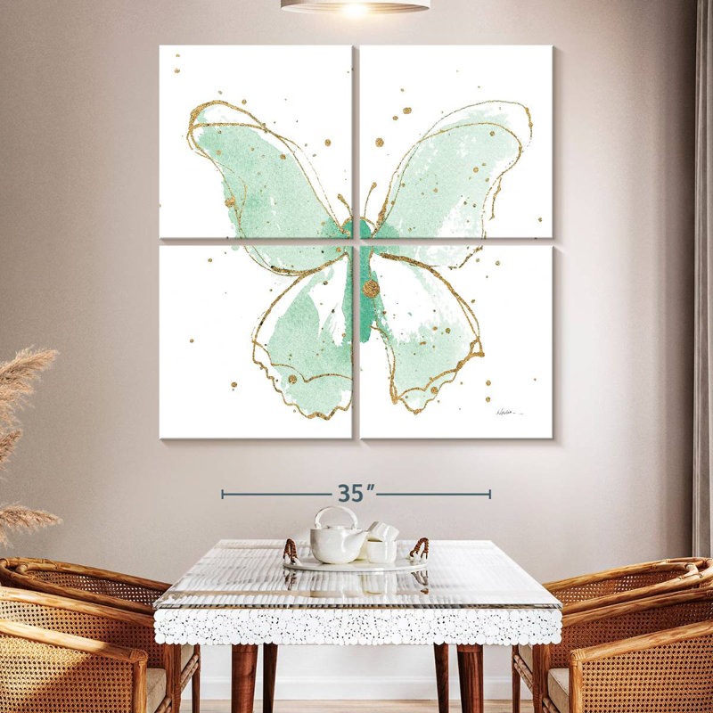 Papillons dorés Brampt menthe