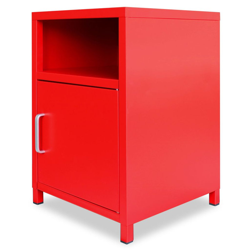 Wilderen 35 cm W Bedside Table, Red
