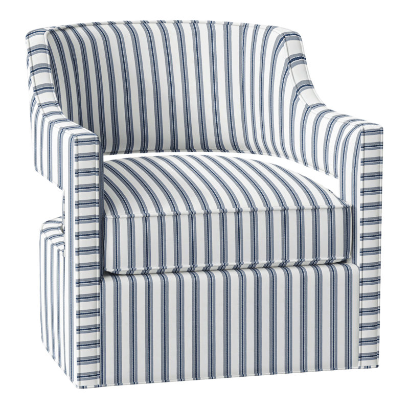 Phoebe 29.5" W Swivel Armchair, Perigold Excel Denim