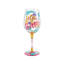 Verre à vin peint à la main 9 po Lolita