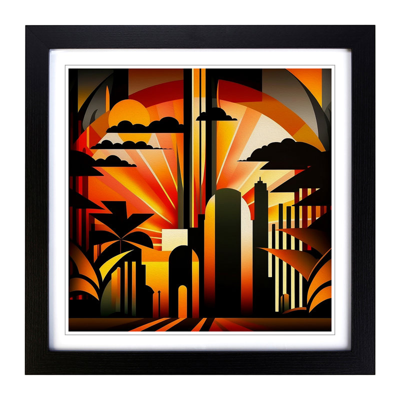 Single Picture Frame Print on Wood, Black