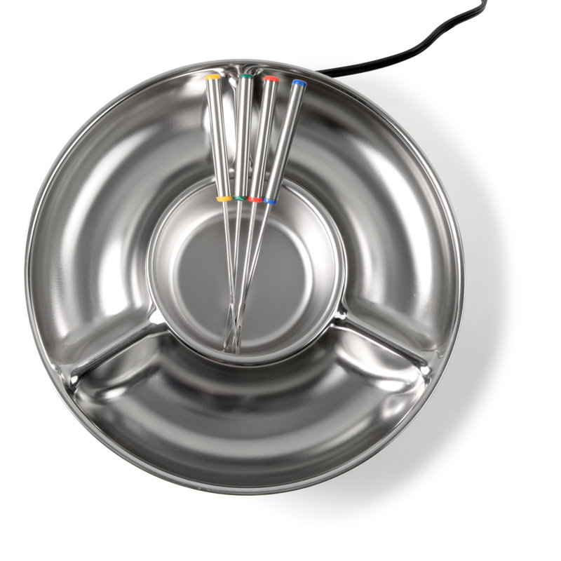 Ensemble de fondue électrique 10 onces Nostalgia NDFP4SS6A, acier inoxydable
