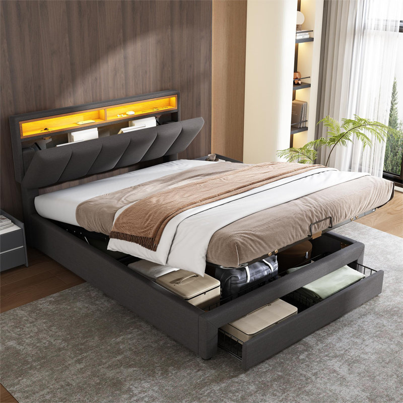 Cheylynn Upholstered Ottoman Bed, European Double (140 x 200cm)