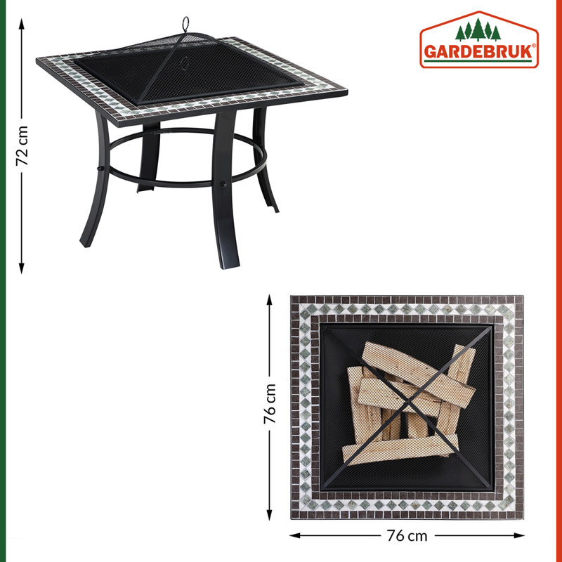 Menachem Square Steel Smokeless Fire Pit