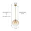 Luminaire suspendu sphère 12 po en acier et verre à intensité variable-462321407