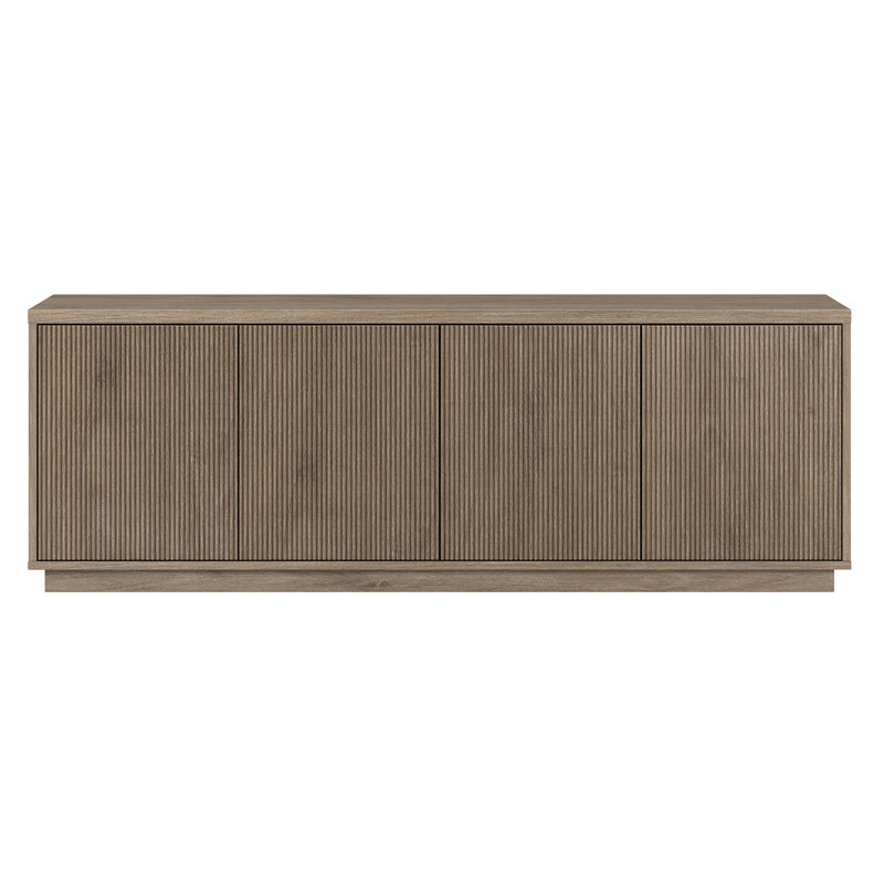 Hanson Rectangular Fluted TV Stand for TV's up to 75" in Antiqued Gray Oak, Antiqued Gray Oak