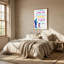 «Blue and Pink Dad and Daughter tenant par la main», art mural sur toile-1679409213