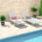 Patio Chaise Lounges Set Of 2, Steel Adjustable Modern Poolside Chairs
