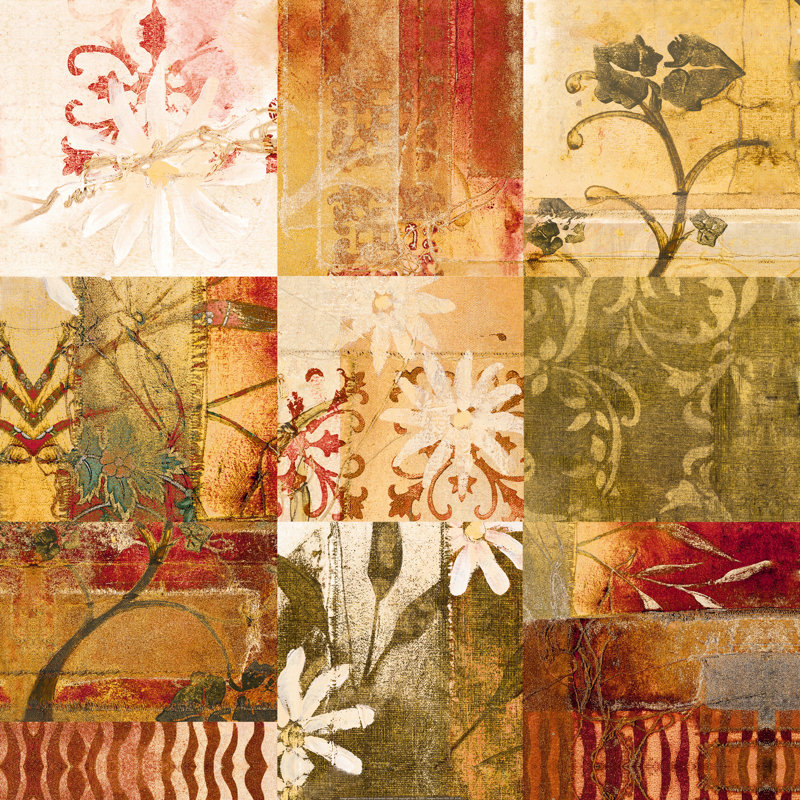 Floral Patches - Wrapped Canvas Print, 122cm H x 122cm W x 3.8cm D