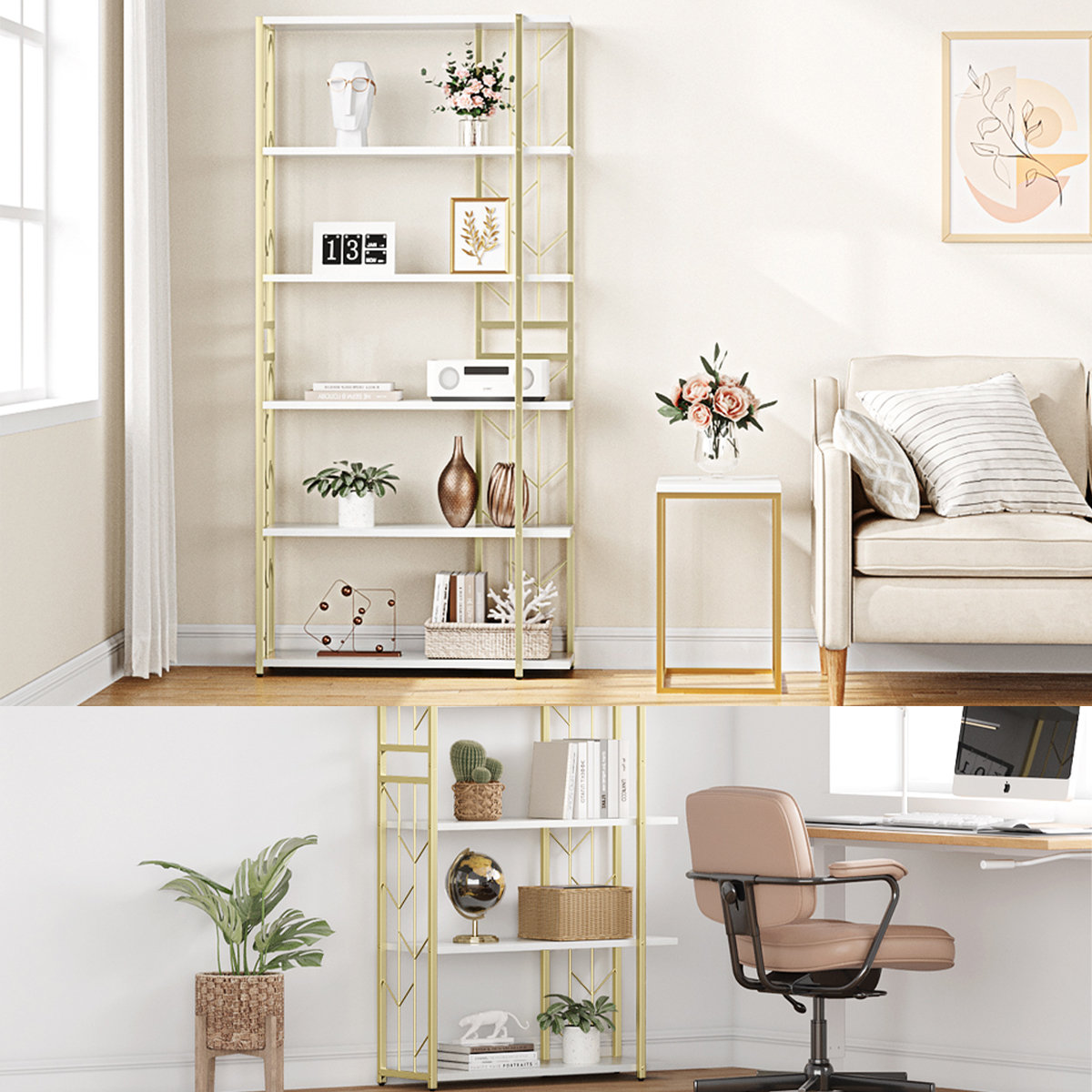 Mercer41 Bookshelf 6 Tier Bookcase Modern Storage Rack Shelf - Wayfair ...