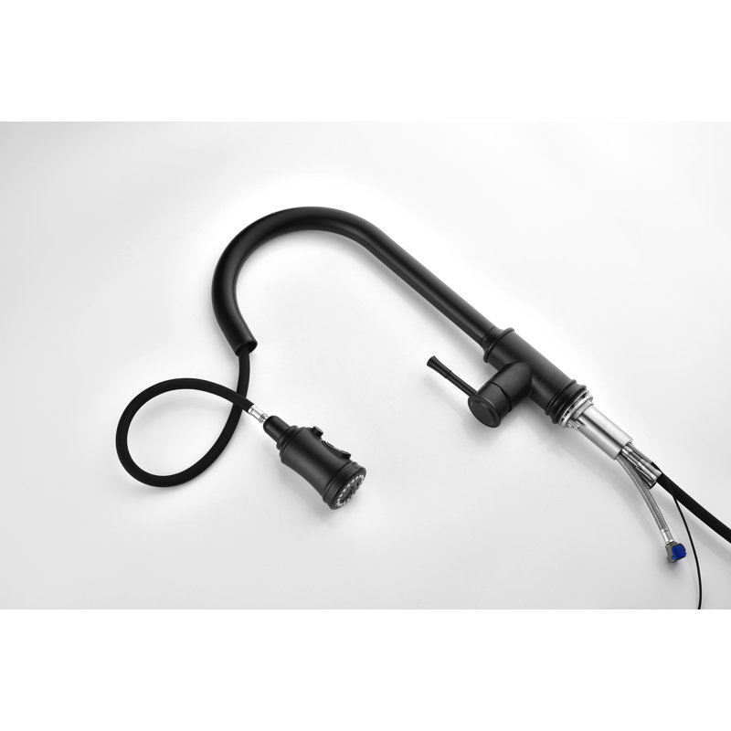 Robinet de cuisine tactile avec douchette extractible, Noir