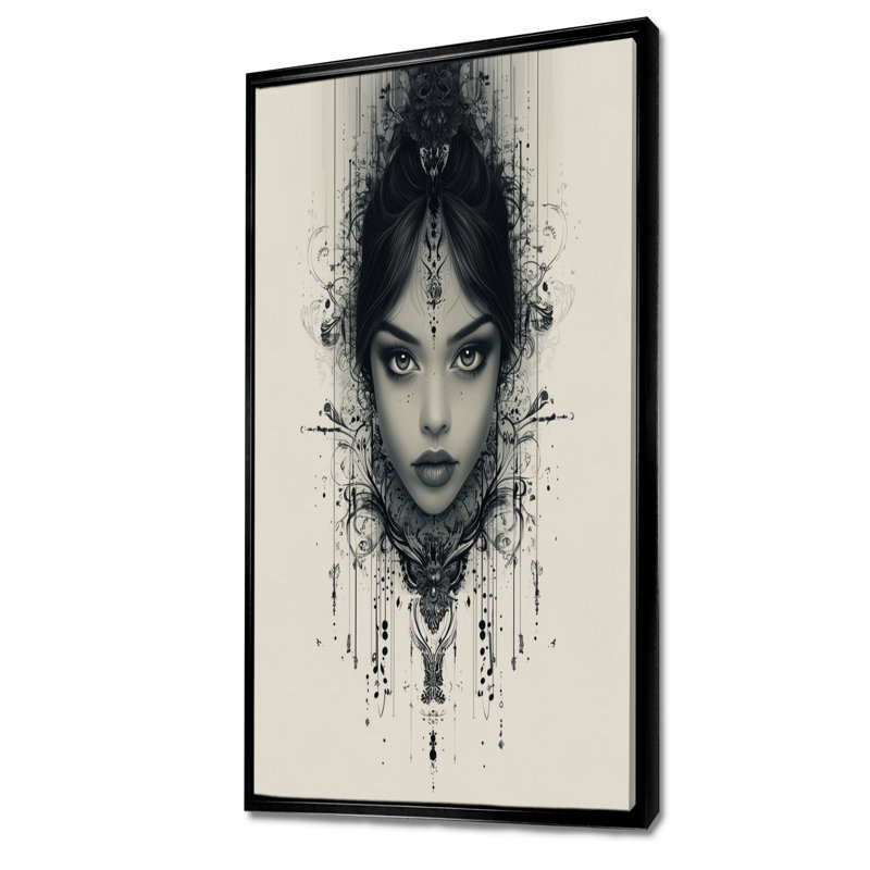 Impression sur toile Kelian, H 60 po x l 28 po, Noir, Reproduction avec cadre flottant