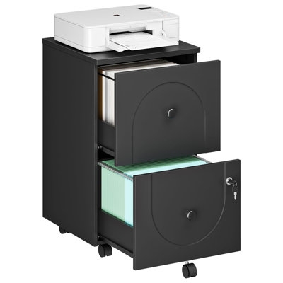 Lockable Mobile 2-Drawer Filing Cabinet