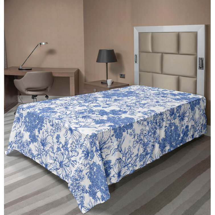Ambesonne, drap plat floral pivoines, art botanique printanier