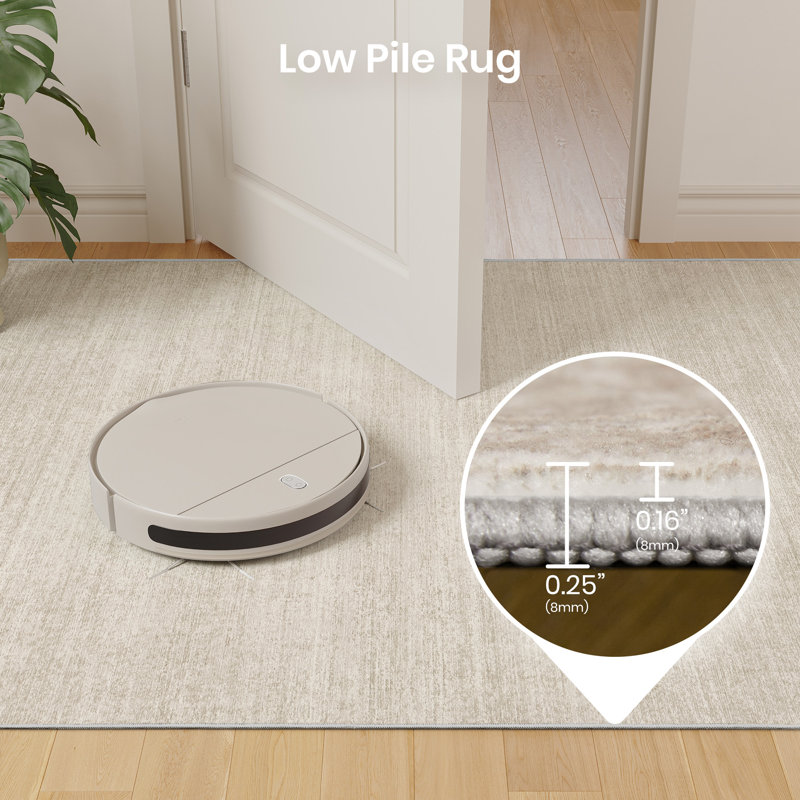 Stain Resistant Striped Solid Color Washable Rug(Beige), Rectangle 8' x 10'