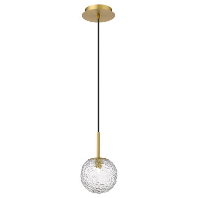 Barrington - Mini-luminaire suspendu à cordon de 10 po à 1 lumière - Ampoule non incluse - Finition nickel satiné