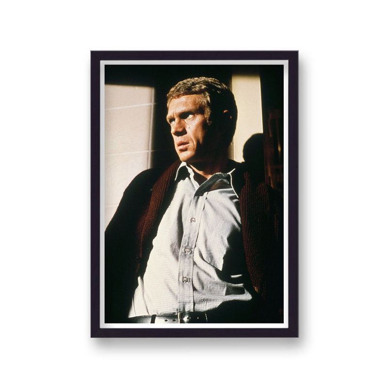 Steve Mcqueen Stares Intensely Scene From Bullitt Colour - Single Picture Frame Print