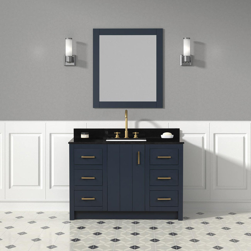 Ensemble de meuble-lavabo simple l 48 po, Noir