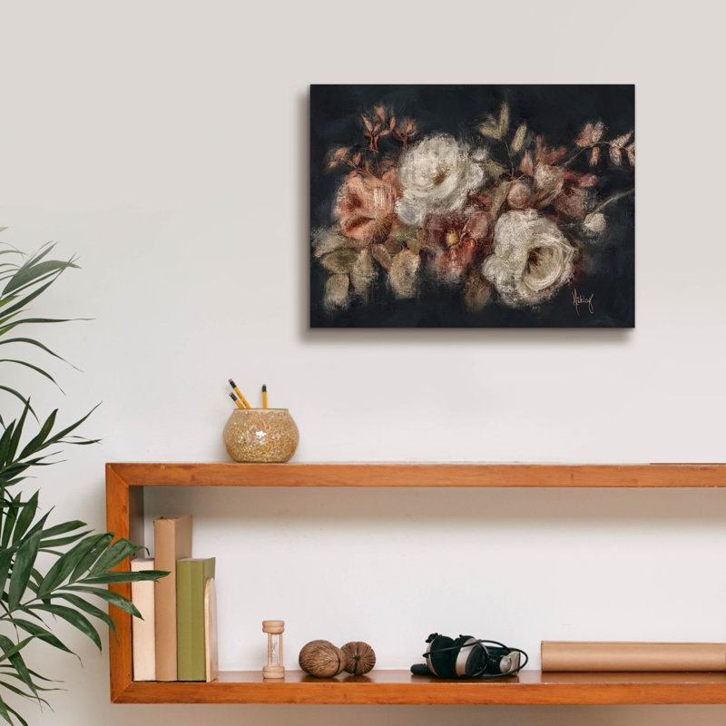 Art mural épique «Moody Floral Swag» par Ashley Bradley, H 12 po x l 16 po