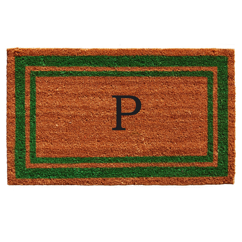 Tapis d'entrée antidérapant Stortz, Vert / Brun, P, Rectangle 1 pi 6 po x 2 pi 6 po
