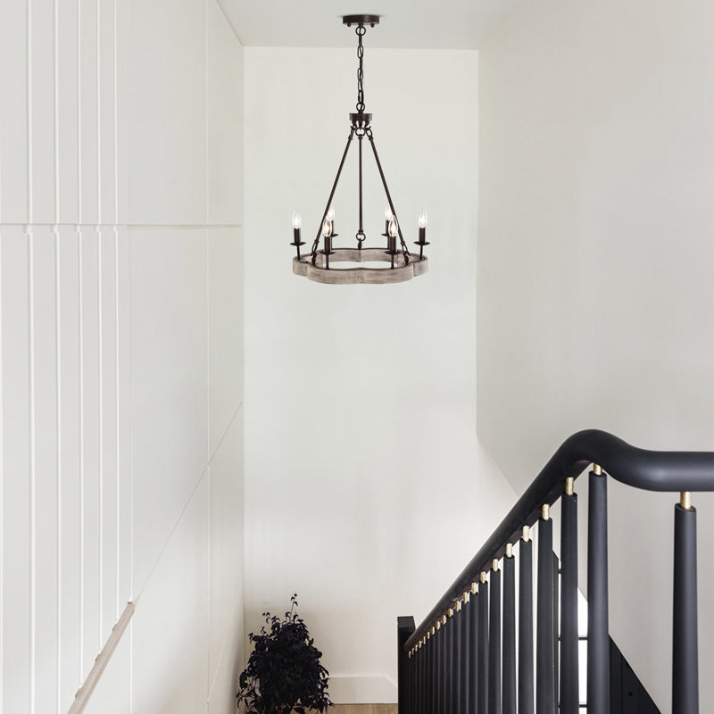 Dontai 6 - Light Iron Dimmable Wagon Wheel Chandelier