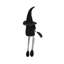 Ensemble de 2 figurines de gnome assis en tissu avec des balais, 26,8 pouces de hauteur, décor d'Halloween noir et blanc