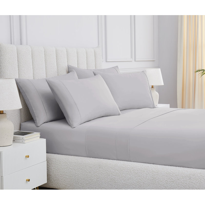 Sterling Heights Microfiber Sheet Set, King Sheet Set + 1 Fitted Sheet + 2 Pillowcases, Silver